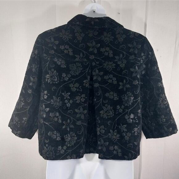 DRESSBARN WOMAN! BLACK ON BLACK TAPESTRY STYLE EMBROIDERED JACKET! SZ 18W - Picture 8 of 13